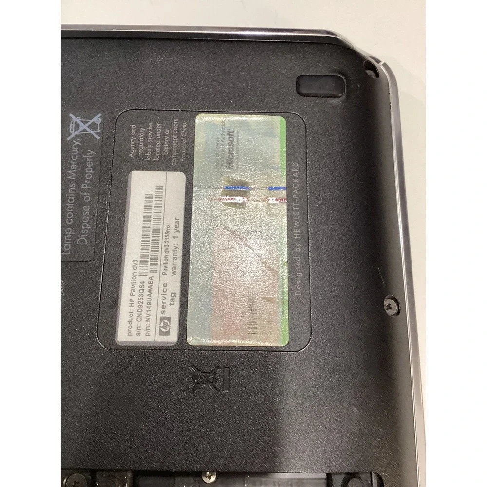 HP Pavilion dv3-2155mx LaIntel Core 2 Duo 4GB RAM Blue Damask (For Parts Only)